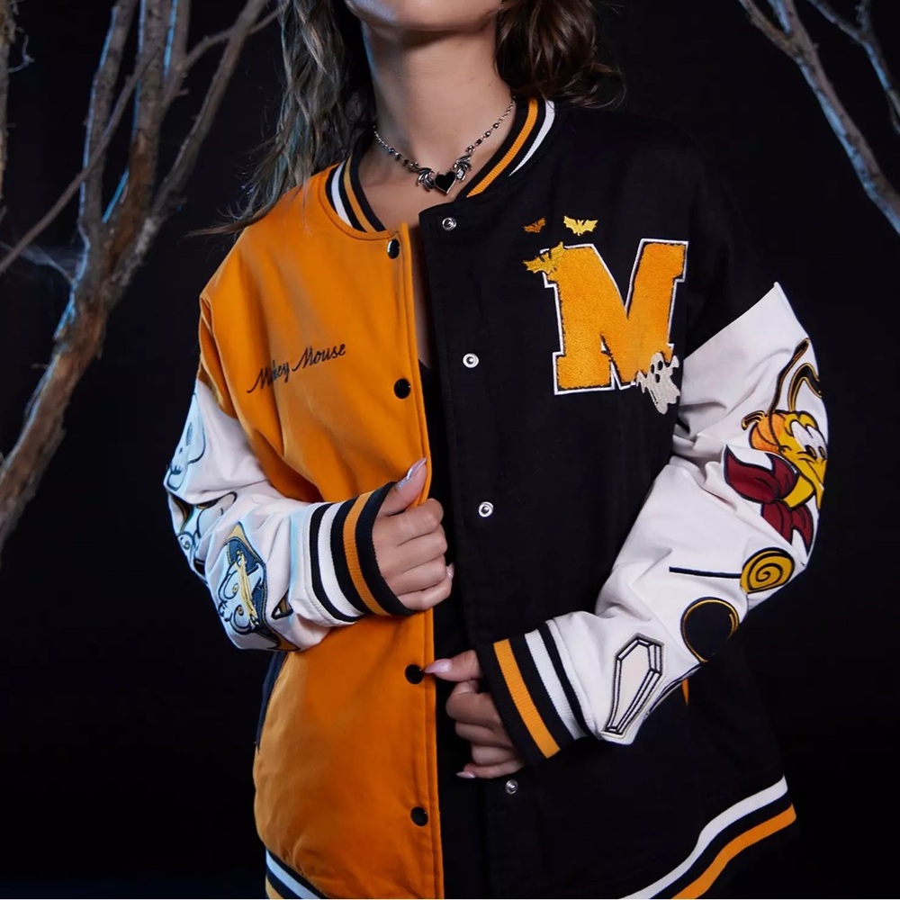 Her Universe Disney Halloween Split Girls Oversized Varsity Jacket